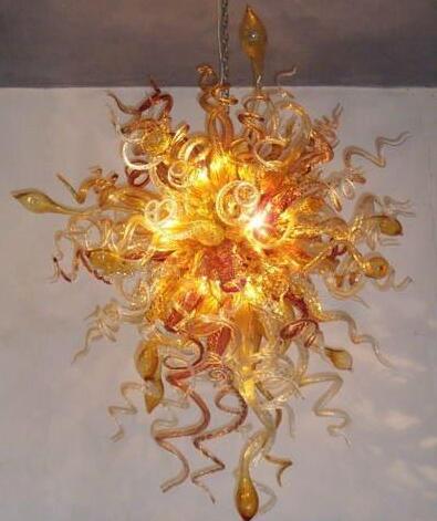 LED Blown Glass Crystal Chandeliers - Modern Gold Murano Pendant Lamps for Dining Rooms, Living Spaces, Cafes, Bars, and Restaurants