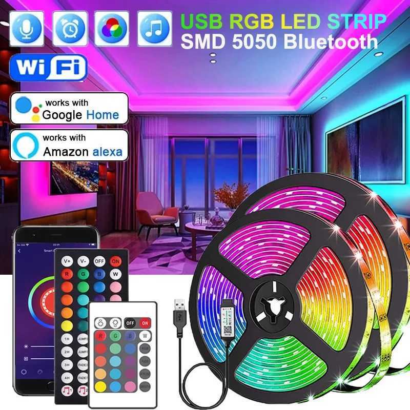 LED Bluetooth 5050 SMD USB strip with Alexa/WiFi RGB control for TV backlight and room decor