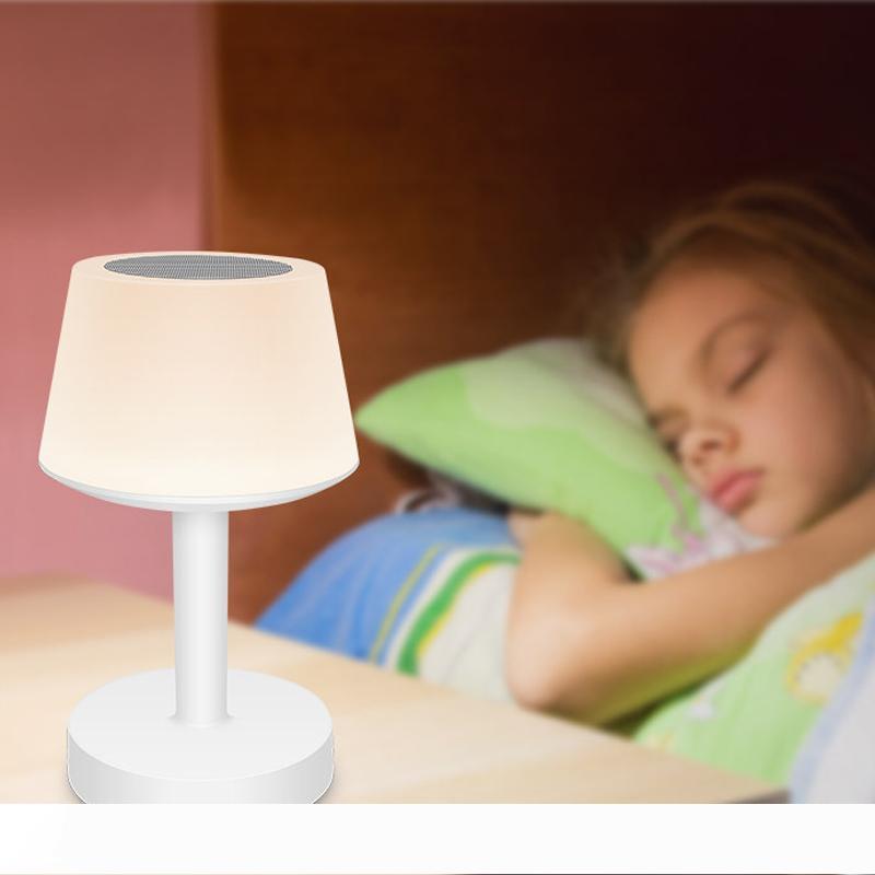 LED Bluetooth Speaker with Music Table Lamp, Touch-Sensitive Dimming, 7 Color Adjustable Portable Light