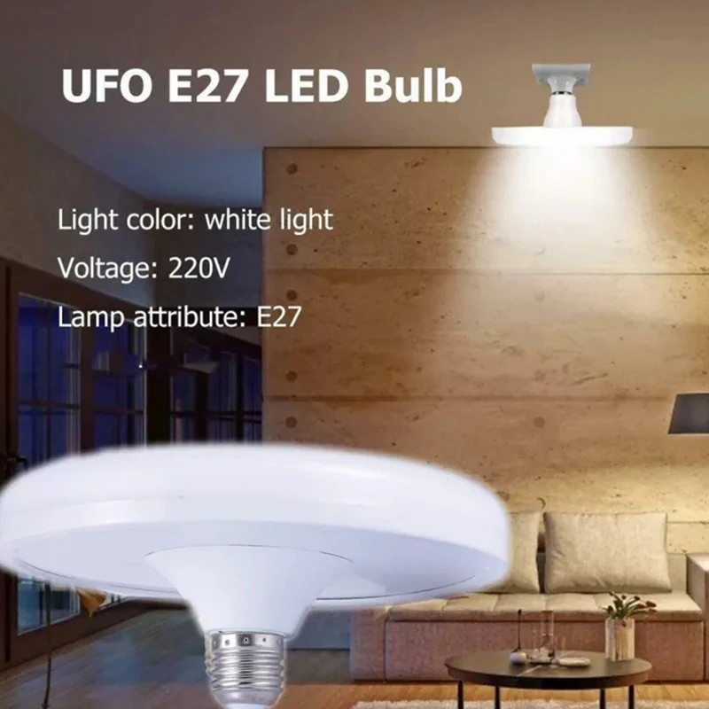 LED Bulb E27 with 20W Super Bright UFO Design for Warm White Indoor Lighting, Ideal for Table or Garage Lamps
