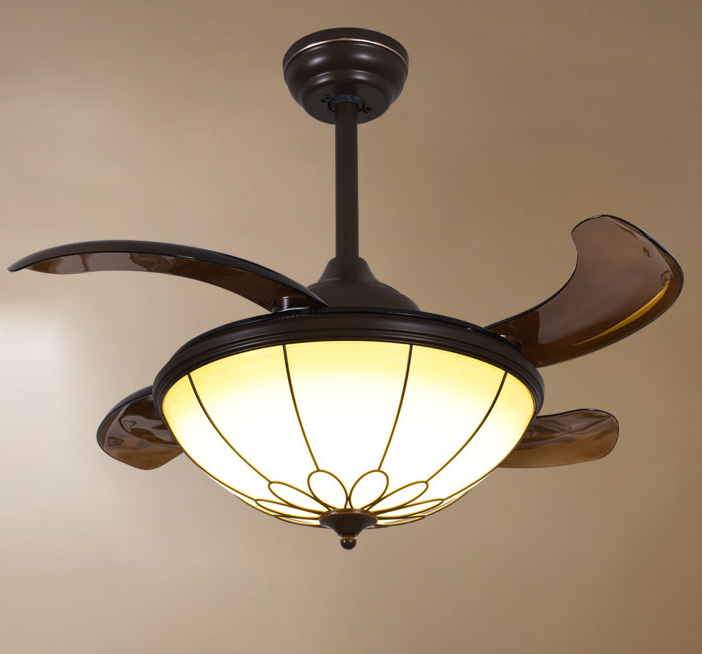 LED ceiling fan lights with remote control for warm white illumination and timing function