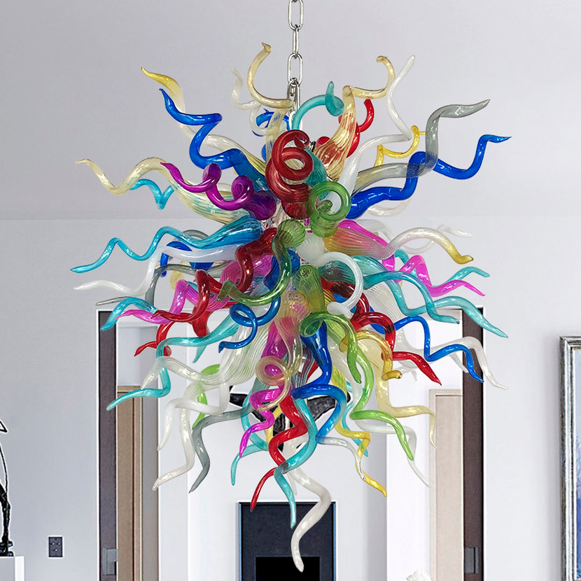 LED ceiling lamp with European hand-blown glass chandelier design for living room home decoration