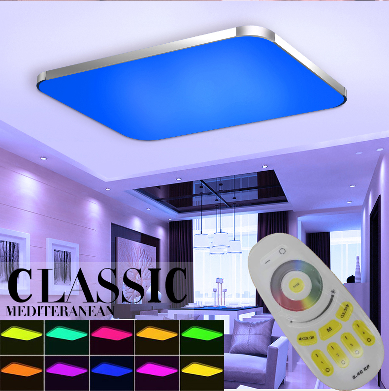 LED ceiling lights with remote control for dimmable color and RGB changing fixtures