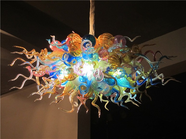 LED Chandelier Lamps featuring 100% hand-blown Murano glass, elegant high-hanging pendant lights with exquisite glass ball designs