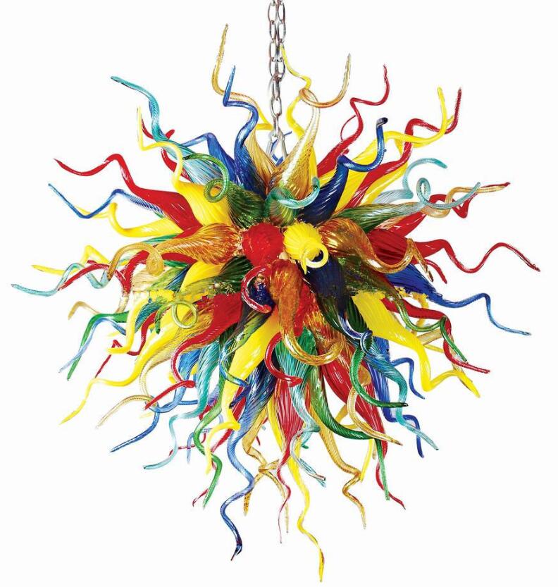 LED Chandeliers Lightings Lamps Bright Multi Color Modern Pendant Light for Home Decoration Hand Blown Glass Chain Chandelier Lighting