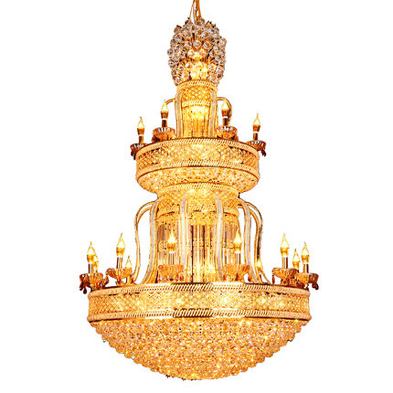 LED Contemporary Crystal Chandelier for American and European Style Homes, Hotels, and Lobbies with Large Elegant Hanging Fixtures