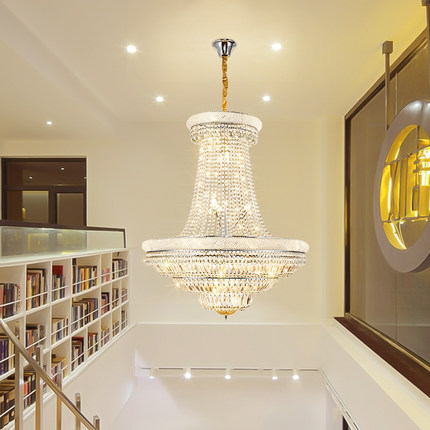 LED Contemporary Crystal Chandelier with American Design for Hotel Lobbies, Villas, and Large-Scale Lighting Projects
