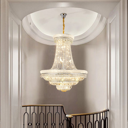 LED contemporary crystal chandelier with American design for hotel lobbies, villa staircases, and living room indoor lighting