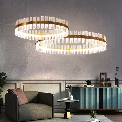 LED Contemporary Crystal Chandelier with Shining Crystals for Living Room and Bedroom Lighting