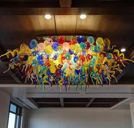 Led Crystal Ceiling Light Chandelier for Hotels and Offices - Custom Modern Crystal Lighting with Colorful Options