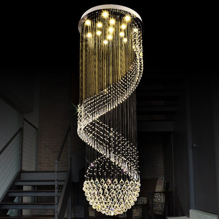 LED Crystal Chandeliers Modern Chandelier Light Fixture Long Spiral Hotel Villa Home Indoor Lighting Living Room Chrome Crystal Hanging Lamp

Elegant LED crystal chandeliers with modern spiral design for hotel, villa or home interior lighting in living spaces featuring chrome and crystal hanging lamps