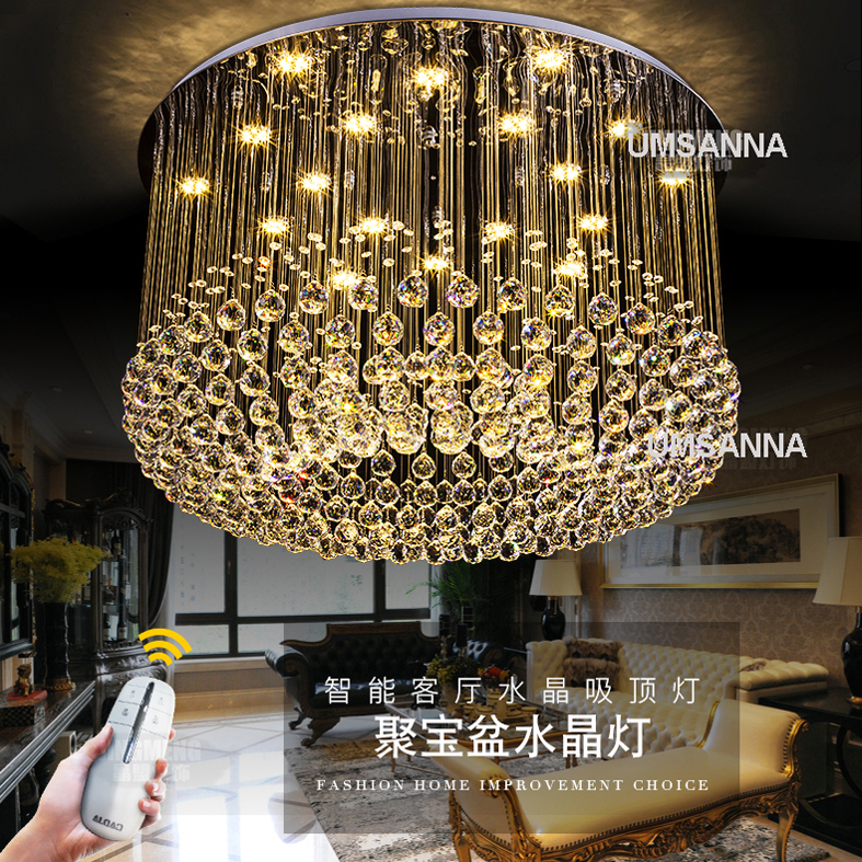 LED Crystal Chandeliers with 3 Light Colors and Dimming for Luxurious Home or Hotel Indoor Lighting