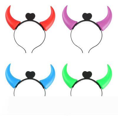 LED devil horn headband with flashing lights for Halloween