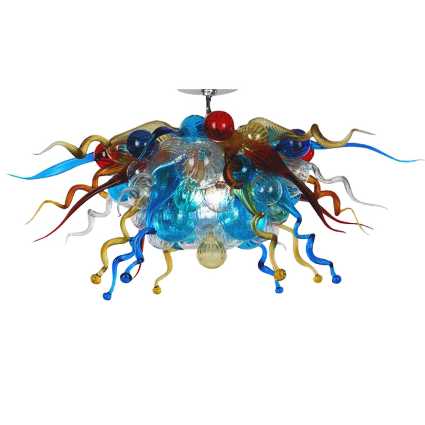 LED European Hand Blown Glass Chandelier Pendant Lamps Crystal Hanging Lamp Art Creative Restaurant Light Chandeliers