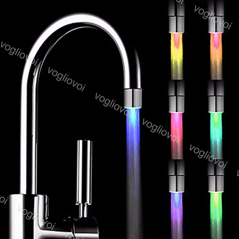 LED faucet light with 7-color changing glow for kitchen and bathroom showers
