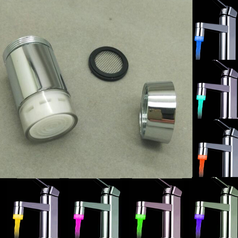 LED faucet with temperature sensor for kitchen  
RGB color-changing shower head for bathroom  
Glowing water tap with 3-color options