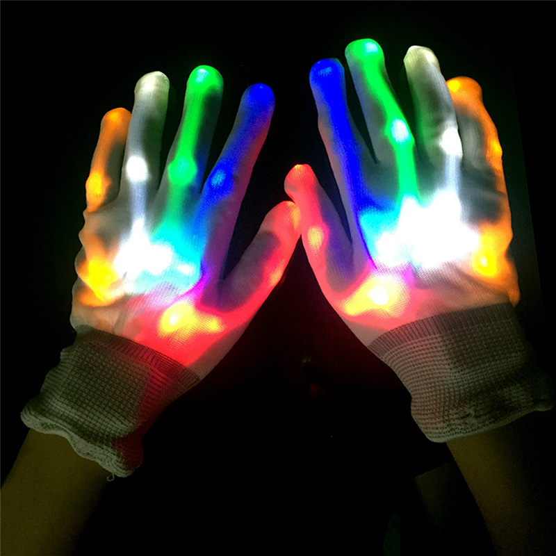LED gloves with 6 colorful modes for dance parties, Halloween, and sensory play