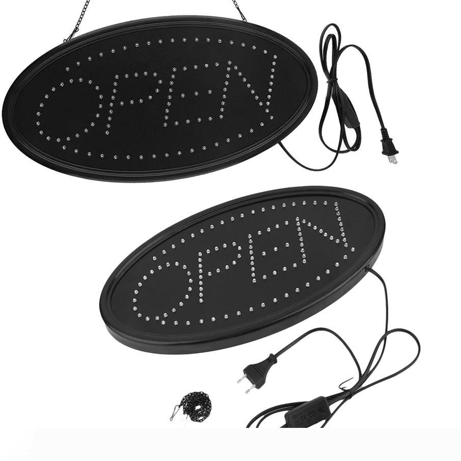 LED illuminated open signs for business storefront displays