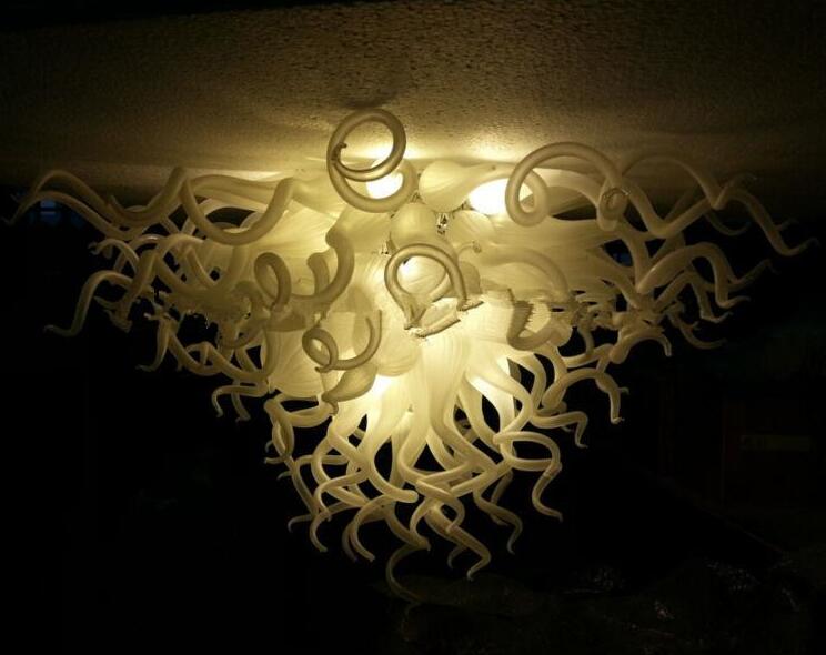 LED Lamps Flush Mount Ceiling Light White Chandeliers Lamp Hand Blown Murano Glass Chandelier Modern Design