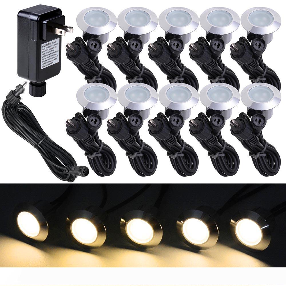 LED Lawn Lamps 10pc Deck Garden Mall Step Stair Landscape LED Lights Low Voltage IP65 Lamp Transformer