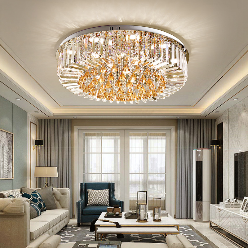 LED Light Modern Ceiling Lights Fixture European K9 Crystal Ceiling Lamp Home Indoor Lighting Remote Control 3 White Colors Dimmable  

Modern LED ceiling light with K9 crystal design, remote-controlled dimmable fixture offering 3 white tones for home interiors