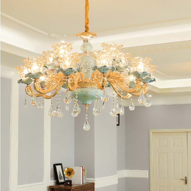 LED Light Modern Crystal Chandelier Lighting Fixture Ceramic Chandeliers French Home Indoor Lighting Restaurant Living Room Lamp Luminaria

Contemporary crystal LED chandelier lighting for French-s...