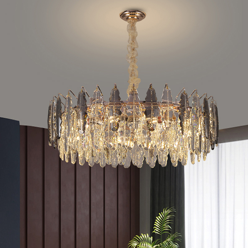 LED Modern Bright Crystal Chandelier Lamps Luxury Round Chandeliers Lights Fixture Lobby Parlor Dining Room Restaurant Living Room Hanging Light