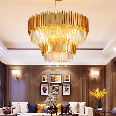 LED Modern Crystal Chandelier American Gold Crystal Chandeliers Lighting Fixture Round Shining Home Indoor Light Hotel Lobby Hanging Lamp

Modern LED crystal chandelier with golden American design,...