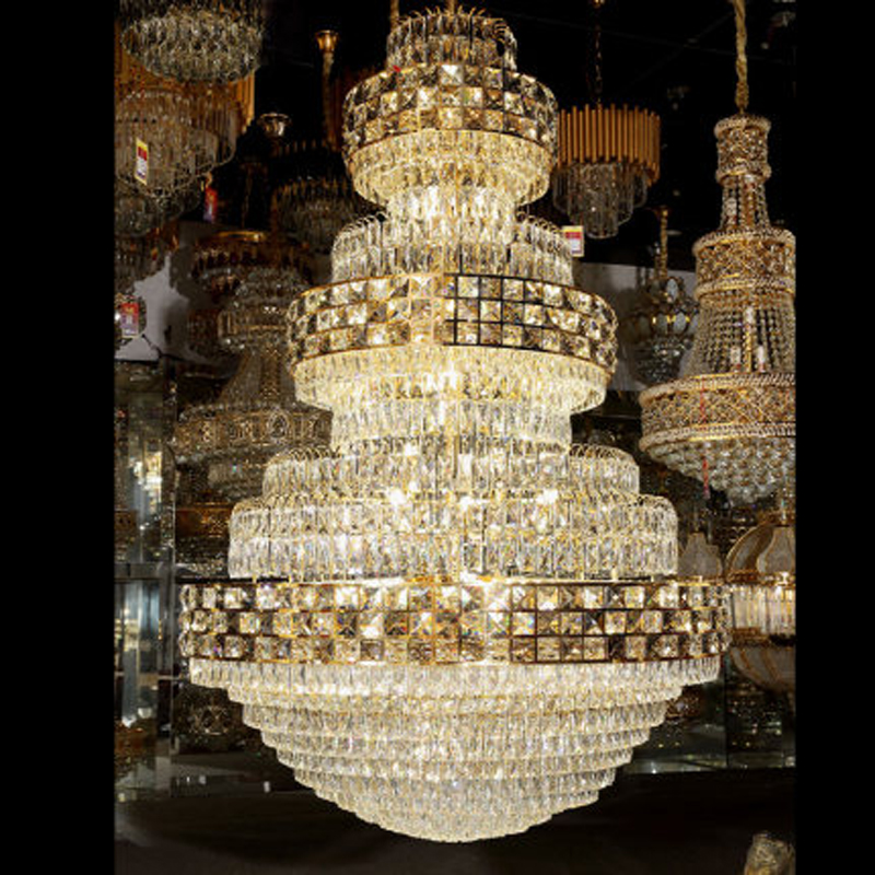 LED Modern Crystal Chandelier Lighting Fixture for American Homes and Hotels, Indoor Hanging Lamp with 120cm/150cm Diameter