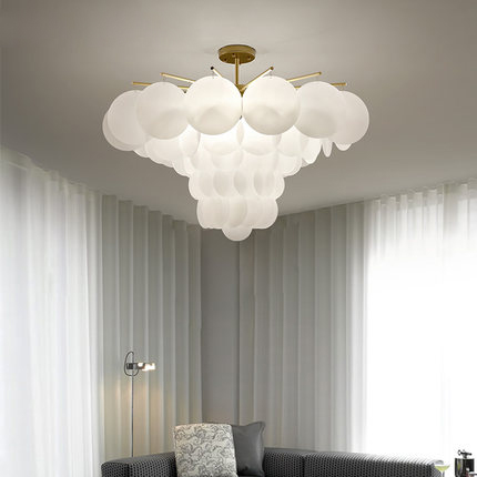 LED Modern Pendant Lamps in American White Gold finish, Nordic-style hanging lights for indoor home decor, available in 65cm or 86cm diameters