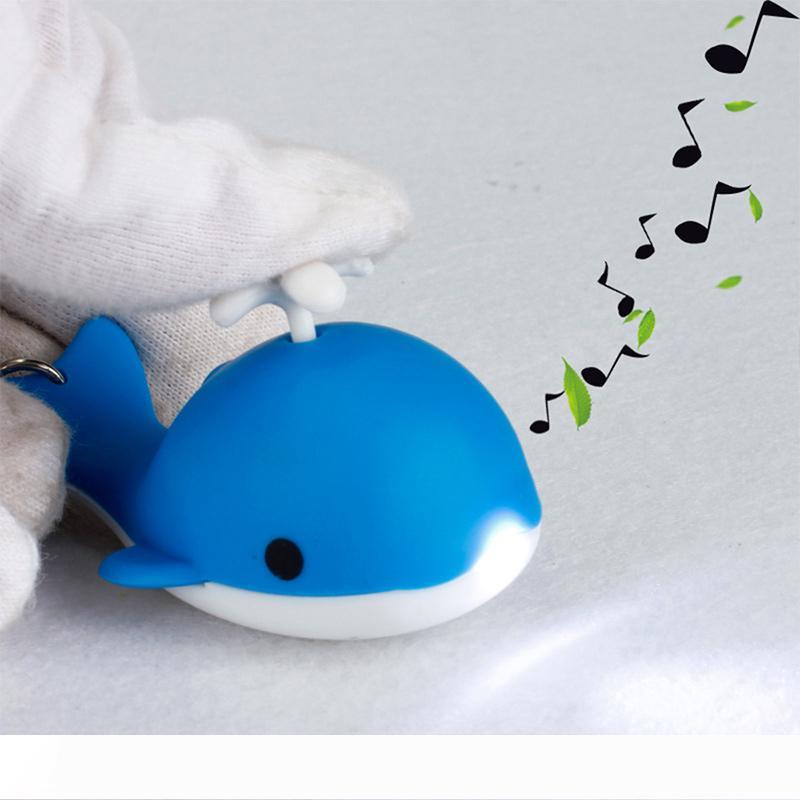 LED night light keychain with music, flashlight, and cute whale pendant for kids' gifts