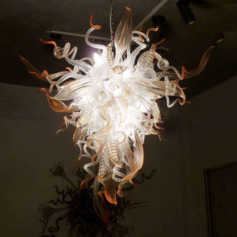 LED postmodern handcrafted glass chandelier lamp for elegant villa foyers and living room decor with energy-efficient lighting