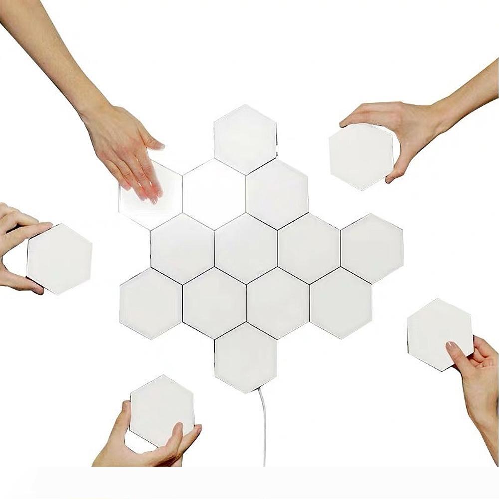LED Quantum Hexagonal Wall Lamp Modular Touch Sensor Light Fixture Smart Light DIY creative geometric assembly Lamp