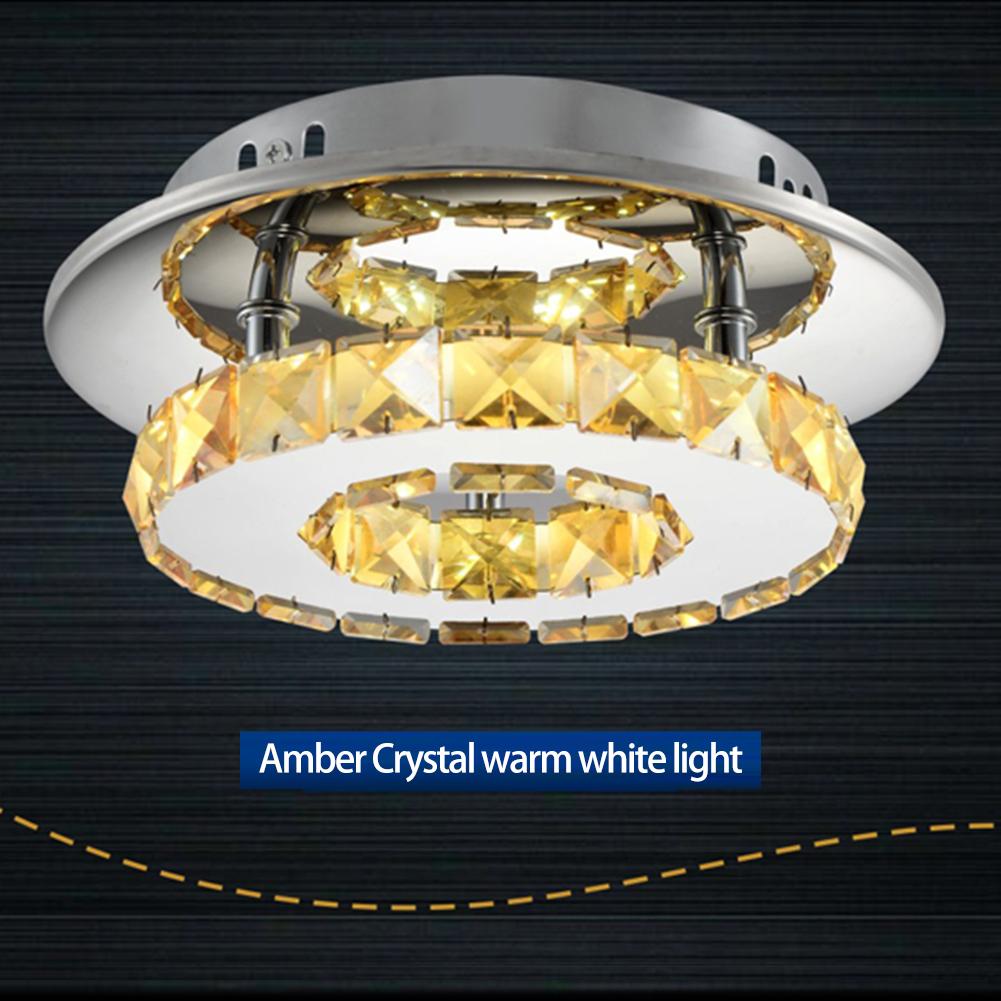 LED Round Crystal Ceiling Light for Bedrooms and Corridors, Modern Simple Design for Restaurants