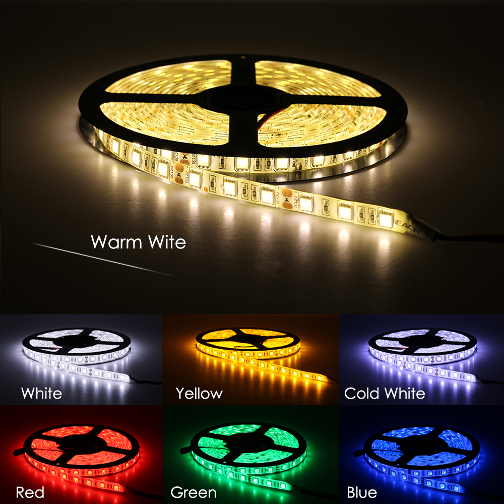 LED Strip 5050 DC12V 60LEDs/m 5m/lot Flexible RGB Light Strips 150m for Holiday Decoration and Signs