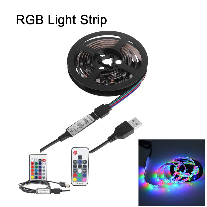 LED strip lamp with 5V RGB lighting and USB controller for TV backlighting and cabinet decoration
