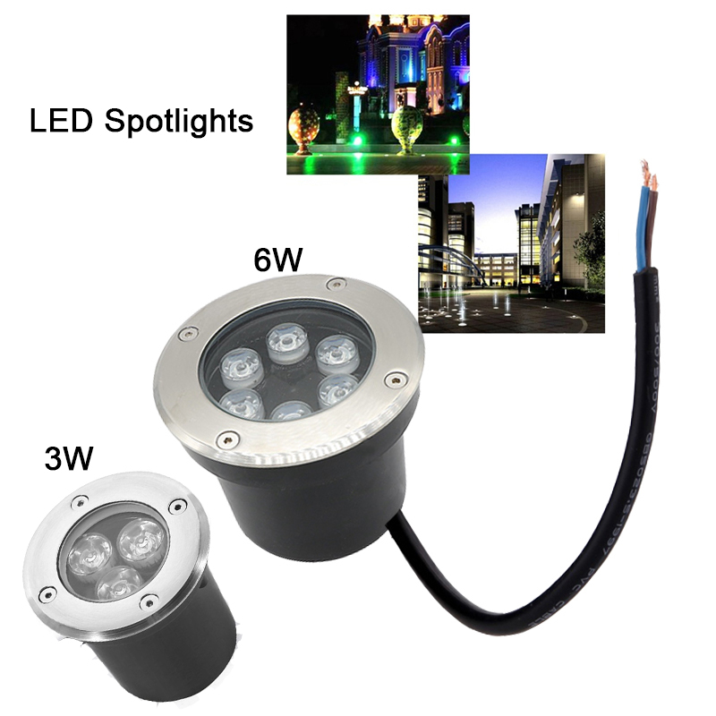 LED underground landscape lighting with 3W or 6W waterproof buried lamps for garden paths and decorative spot lighting