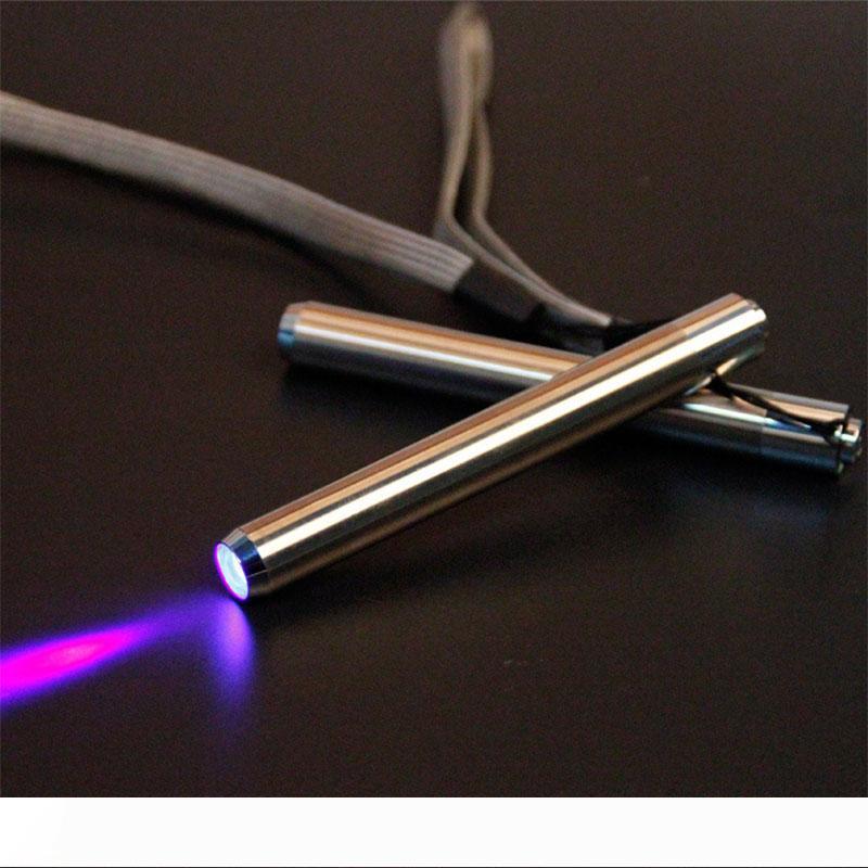LED UV Flashlight - Compact Stainless Steel UV Lamp for Marking and Detection in White or Purple