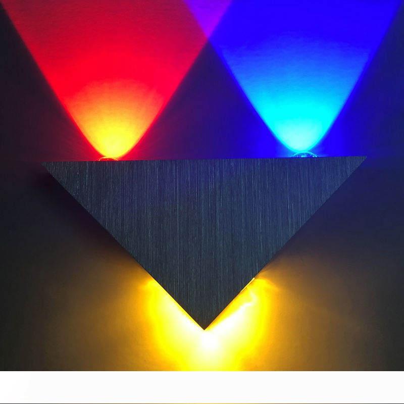 LED Wall Light 5W AC90-265V Colorful Decoration Triangle Aluminum Wall Lamps For Bedroom Home Lighting Luminaire Light Fixture 10101