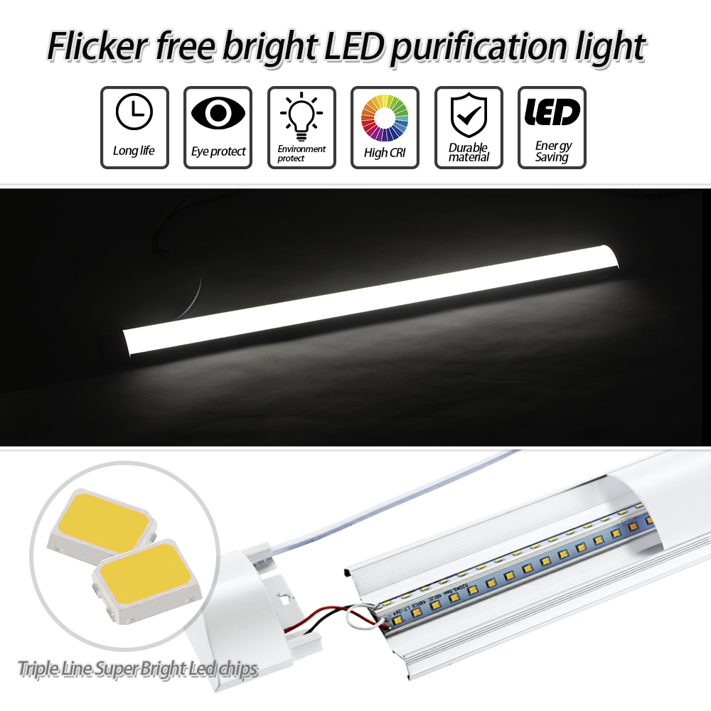 LED white strip bulbs for indoor chandelier lighting, 220V modern ceiling lights with purification, 90cm available in US stock