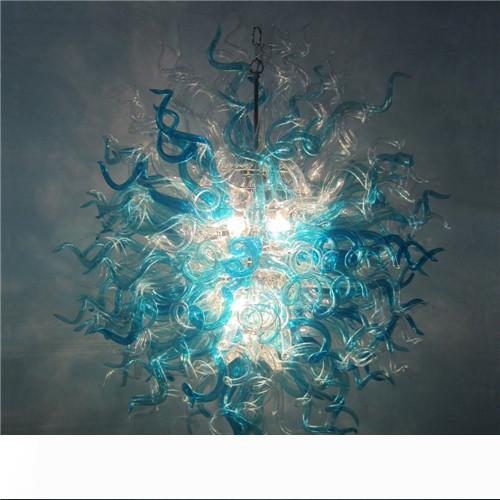 Light Blue Mouth Blown Glass Chandelier Art Decoration Murano Glass Crystal Pendant Lamps for Wedding Decor,LR1119