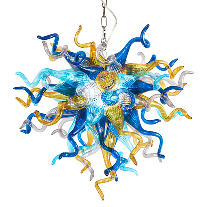 Light Luxury Pendant Lamps Crystal Chandeliers Post-Modern Hand Blown Sculptures Chandelier Lighting Living Room Simple Lights Bedroom Stylish Kitch