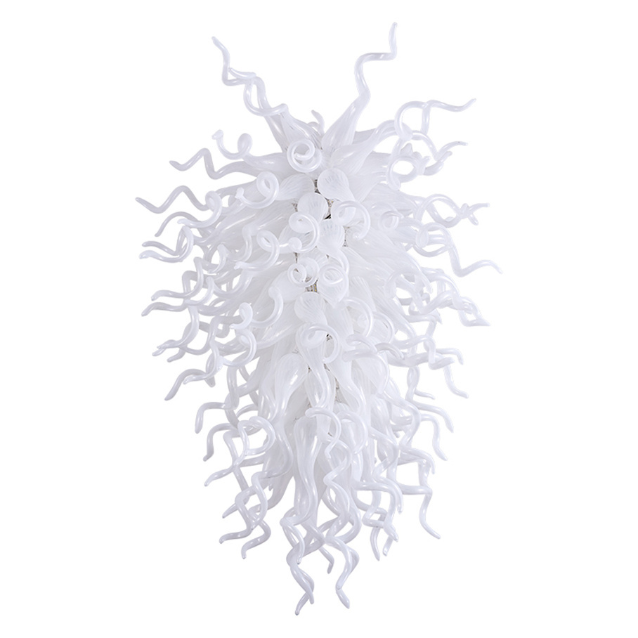 Light Luxury Pure White Coral LED Chandelier - Handcrafted Glass Pendant Light for Room Decor, Customizable