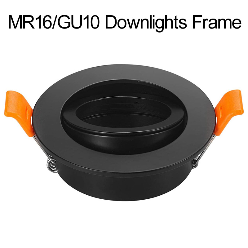 Lighting Accessories Downlight Recessed Spotlight Metal Square Light Frame Square Fixture Holders Adjustable Cutout 70mm LED Halogens GU10 MR16 cres
