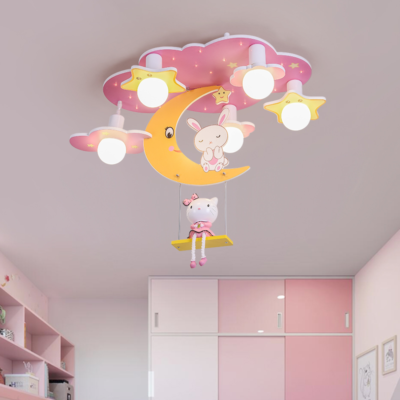Lights Children's LED Ceiling Lamp for Kids' Bedroom - Cartoon Flush Mount Ceiling Light