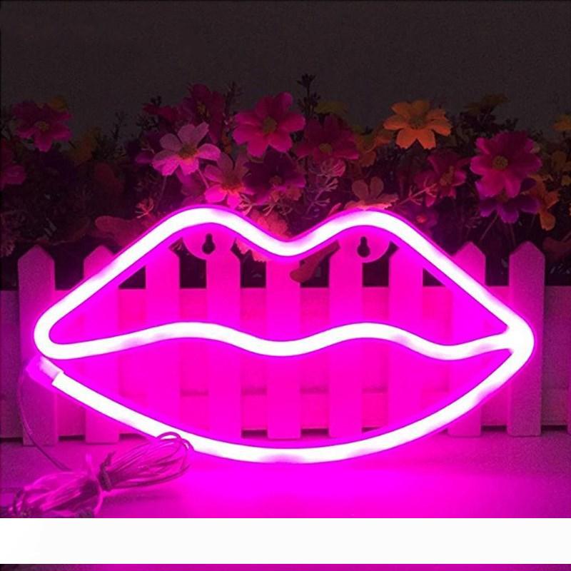 Lips LED Neon Sign Night Lights Unique Design Soft Light Wall Decor Lamp A Toy For Christmas Wedding Party Kids Room