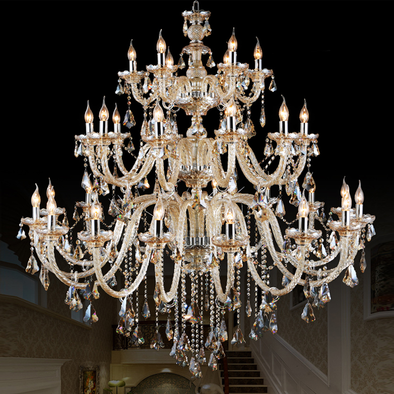 Living room crystal chandelier European atmosphere bedroom restaurant chandelier simple modern candle light luxury hall lamps

Elegant crystal chandeliers for living rooms with European flair, mode...