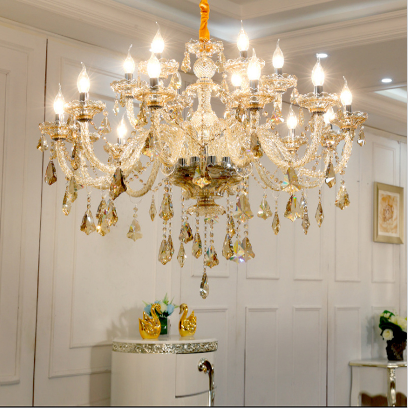 Living Room Hotel Hall Crystal Chandelier Modern Indoor Contemporary Bedroom Chandeliers Pendant Lamp Crystal Ceiling Light Nordic Classic Cognac Co