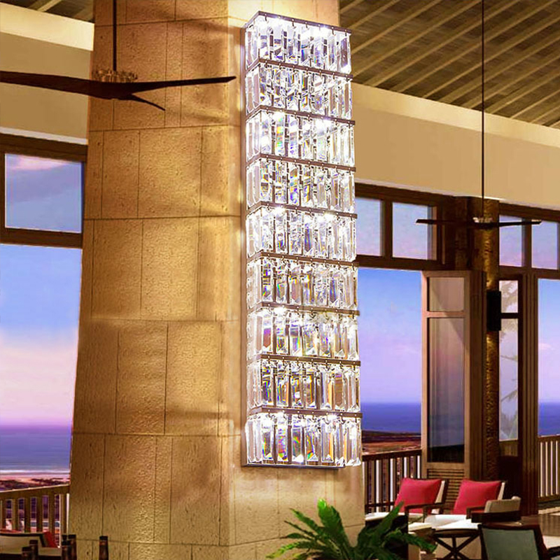Living Room Restaurant Crystal LED Wall Lamp Hotel Club Lobby Project Xrystal Wall Lamps Sales Center Decorative Lights European