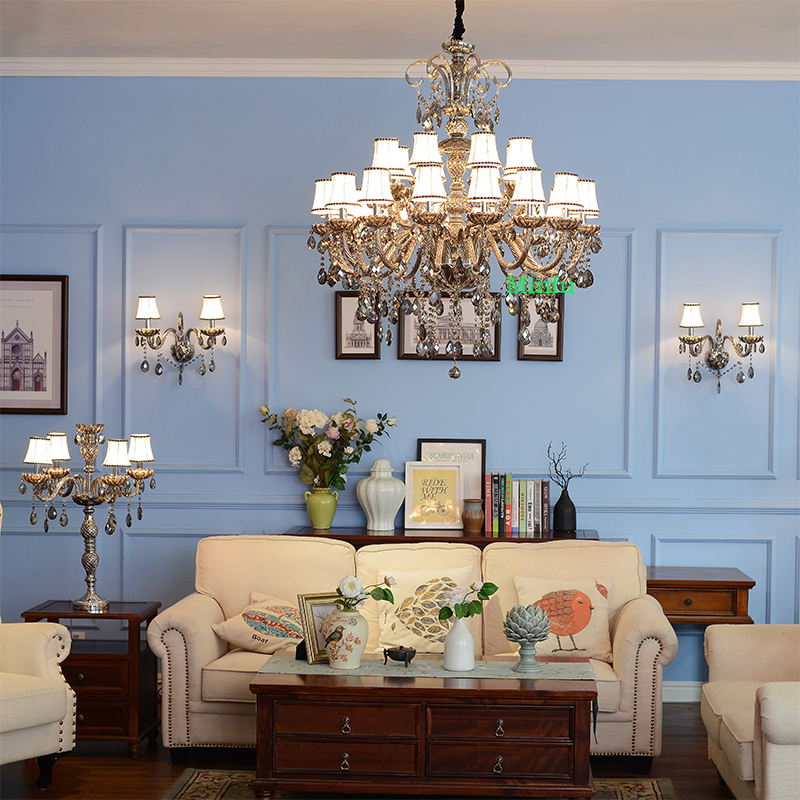 living room vintage crystal chandelier lighting for villa duplex staircases and bathrooms